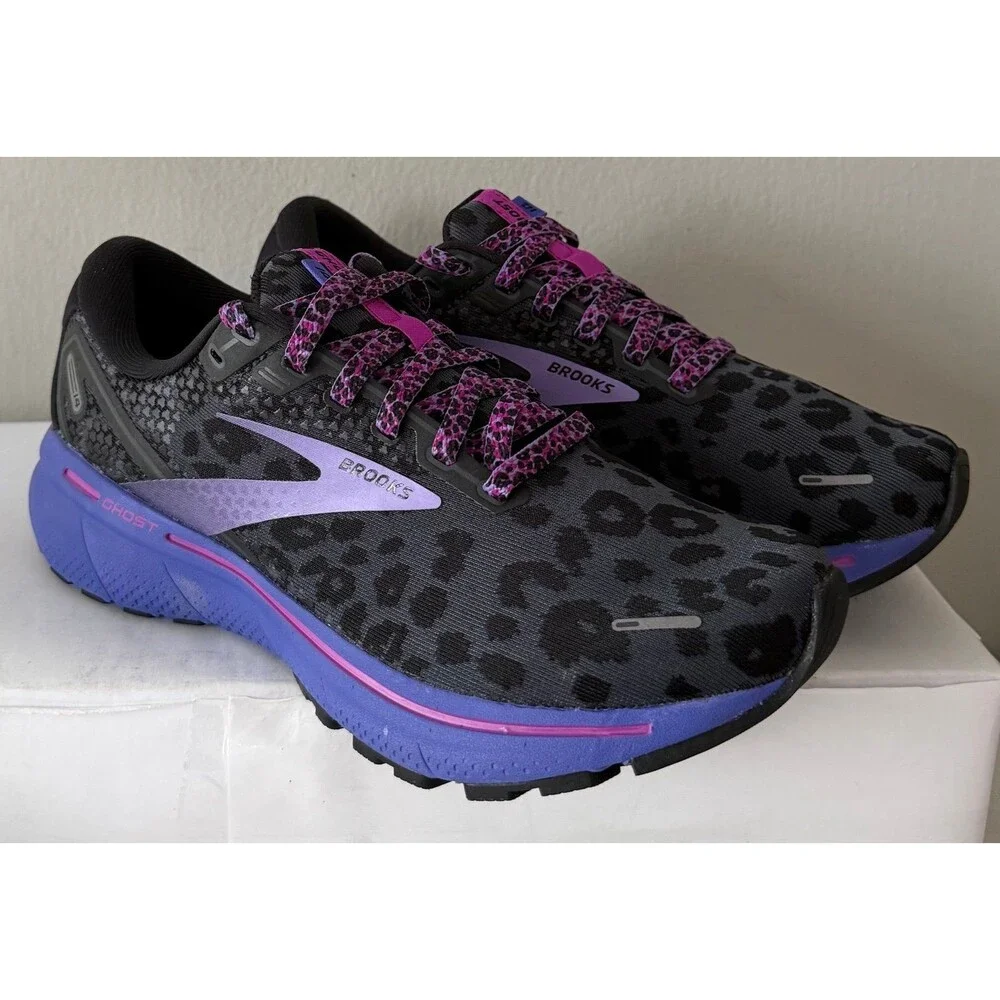 Brooks Ghost 14 Women's Leopard Print Athletic Shoes Size 8